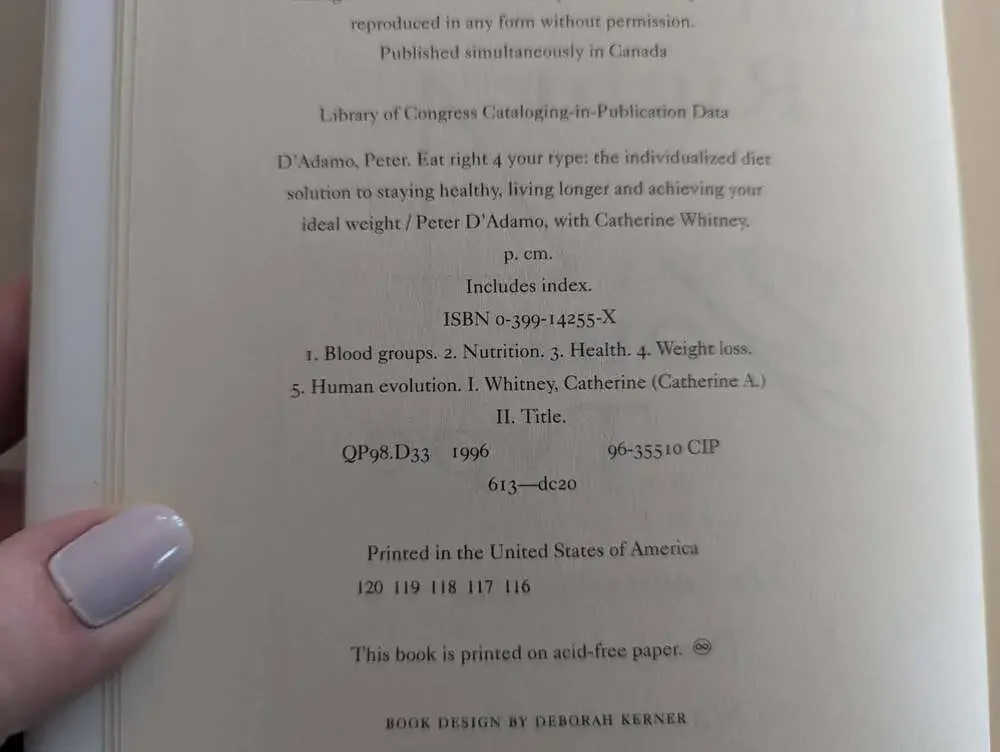 Eat Right 4 Your Type The Individualized Diet Solution to Staying Healthy Book